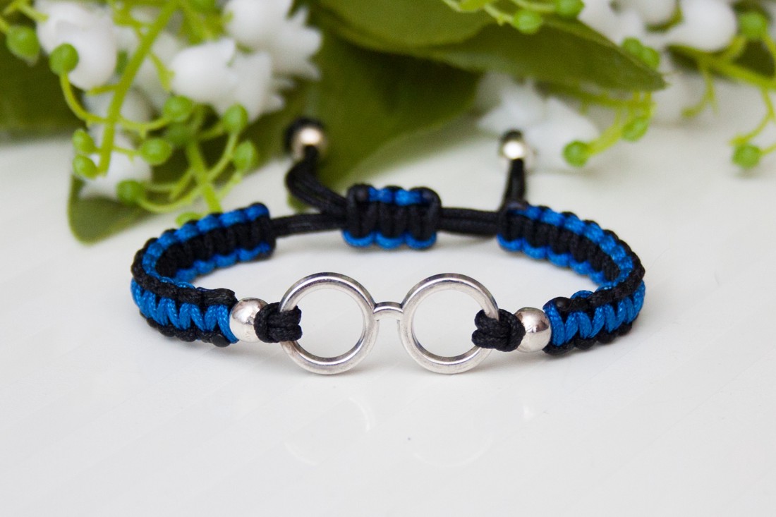Brățară macramé împletită - Harry Potter albastru/negru -  - Artynos.ro
