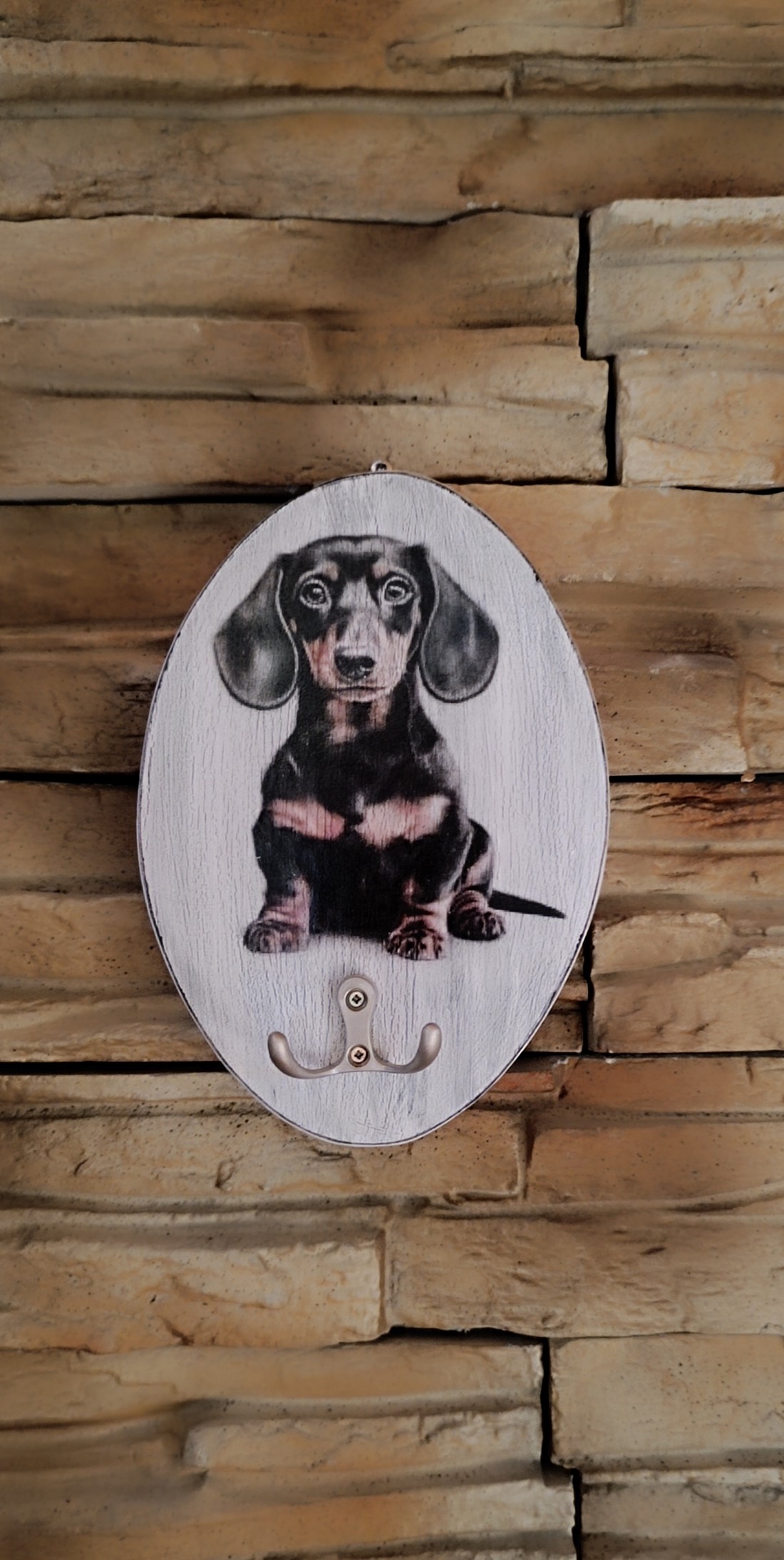 Dachshund de depozitare a lesei de perete din lemn cu câine - - Artynos.ro Dachshund de depozitare a lesei de perete din lemn cu câine - - Artynos.ro