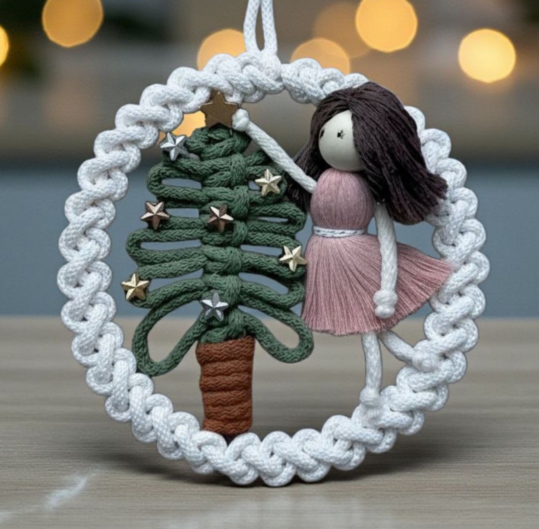 Decorațiuni de Crăciun Makramé - Copac înstelat și păpușă înger - crăciun - decorațiuni de crăciun de casă - decorațiuni pentru ușă de crăciun - Artynos.ro Decorațiuni de Crăciun Makramé - Copac înstelat și păpușă înger - crăciun - decorațiuni de crăciun de casă - decorațiuni pentru ușă de crăciun - Artynos.ro