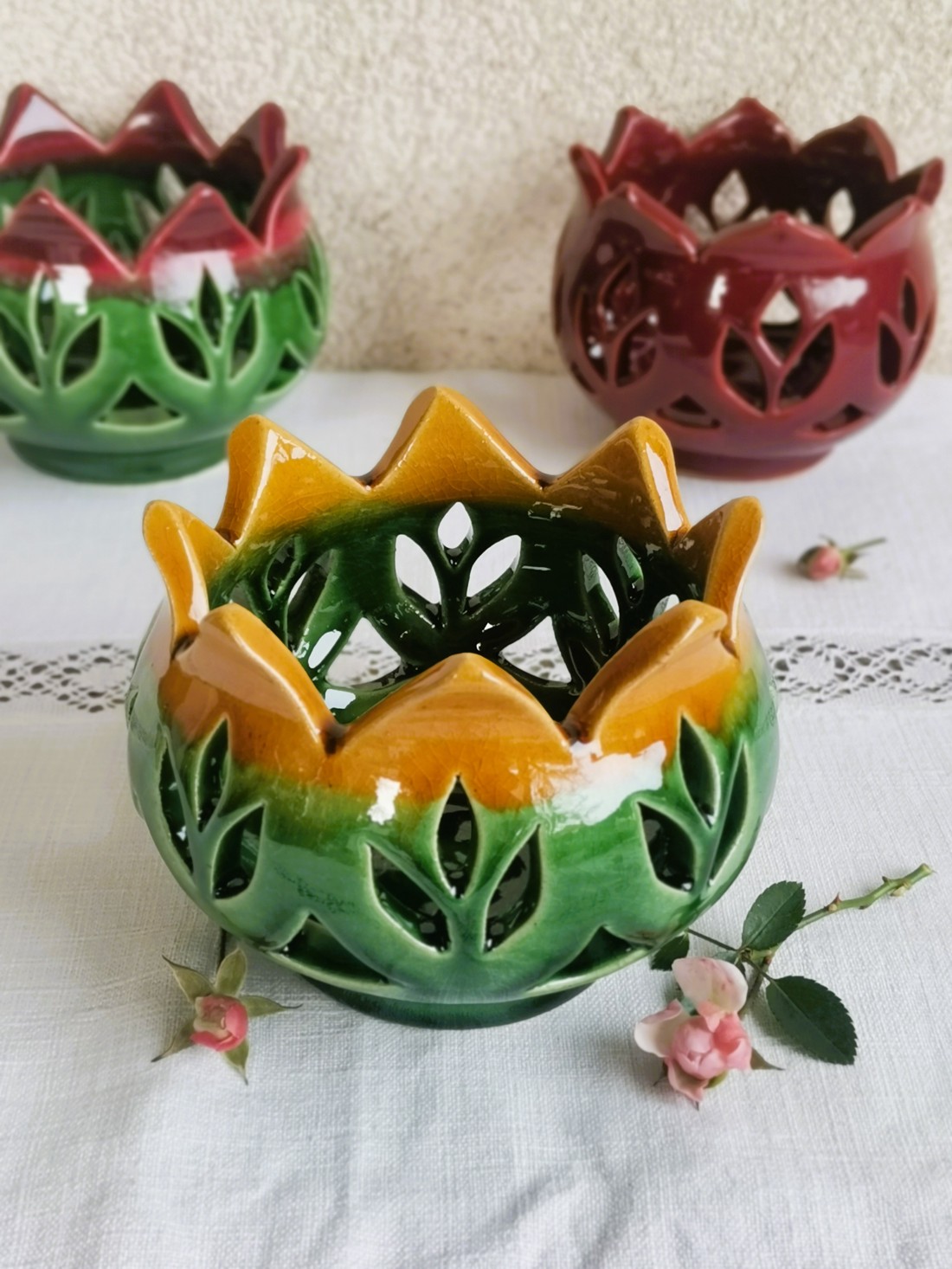 Suport de lumânări Tulip set de 3 - casă & stil de viață - lumânări, parfumuri, arome - lumânări și sfeșnice - Artynos.ro