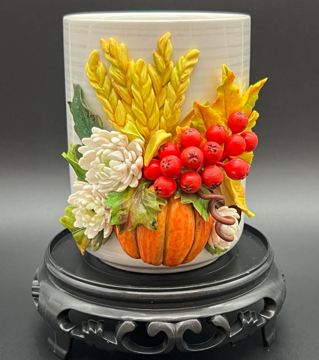 vaza ceramica cu decor de toamna 3d din lut polimeric - casă & stil de viață - accesorii pentru decorat casa - suport de flori - vaze - Artynos.ro vaza ceramica cu decor de toamna 3d din lut polimeric - casă & stil de viață - accesorii pentru decorat casa - suport de flori - vaze - Artynos.ro