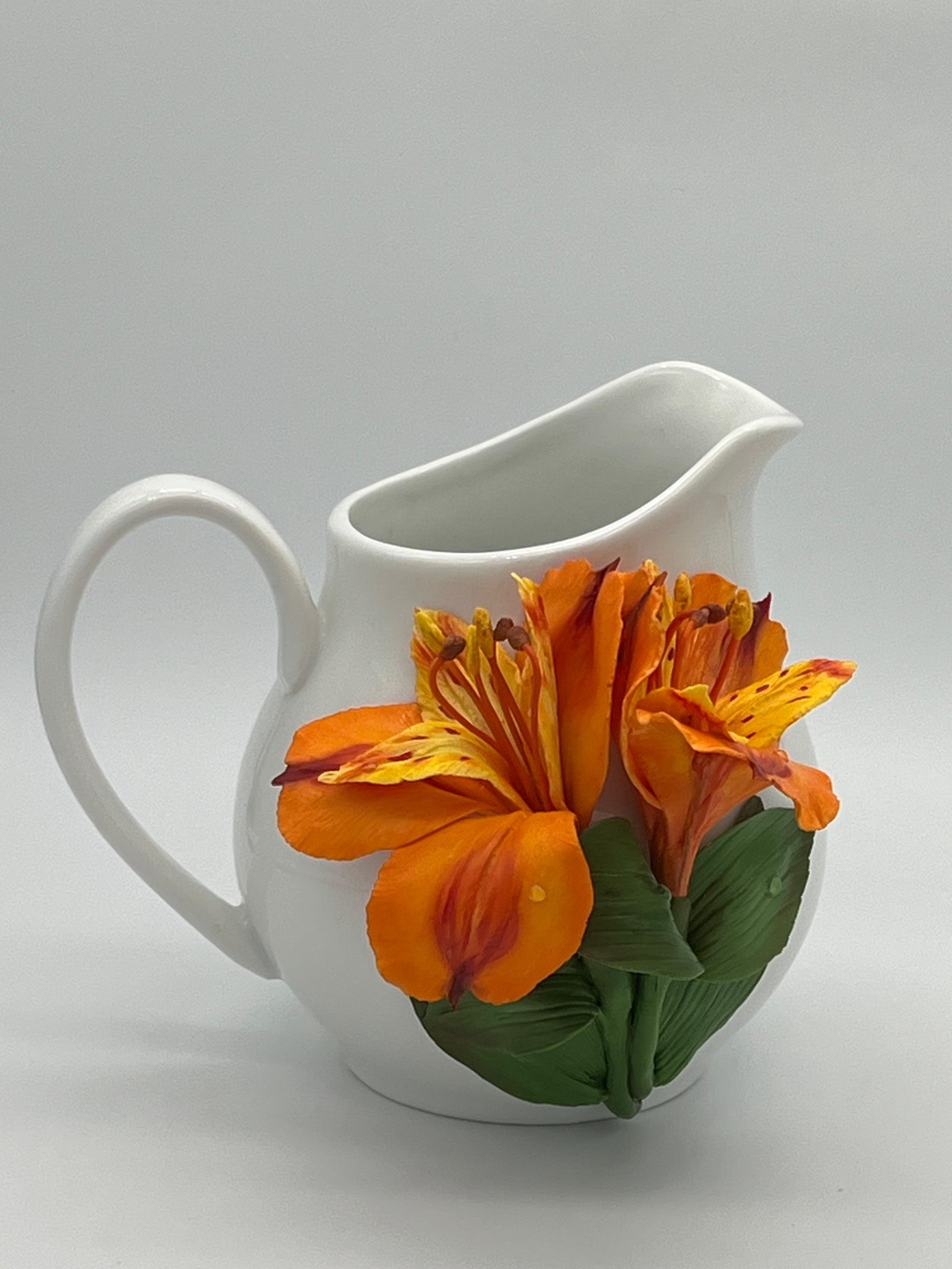  Cana cu flori de Alstroemeria din lut polimeric - casă & stil de viață - accesorii pentru decorat casa - suport de flori - vaze - Artynos.ro