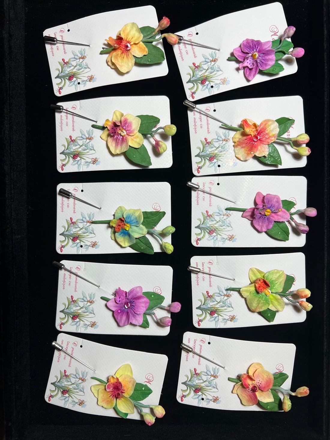 Mărțișor broșă � Orhidee în miniatură - bijuterii - mărțișor - Artynos.ro