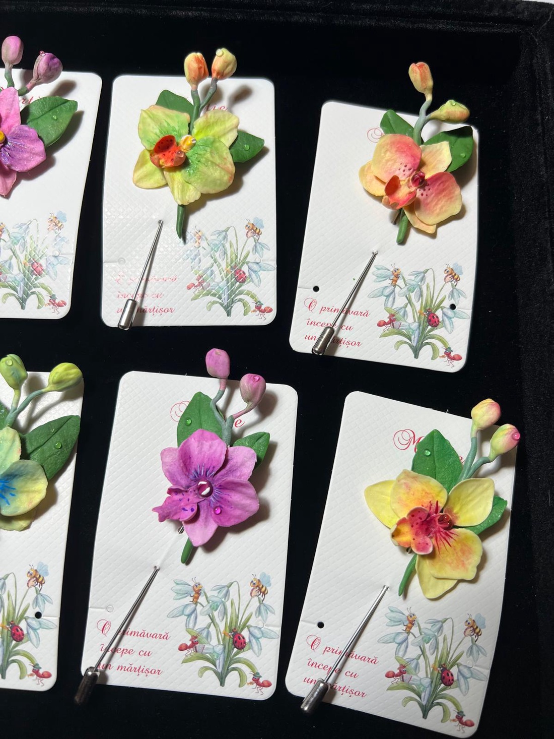 Mărțișor broșă � Orhidee în miniatură - bijuterii - mărțișor - Artynos.ro