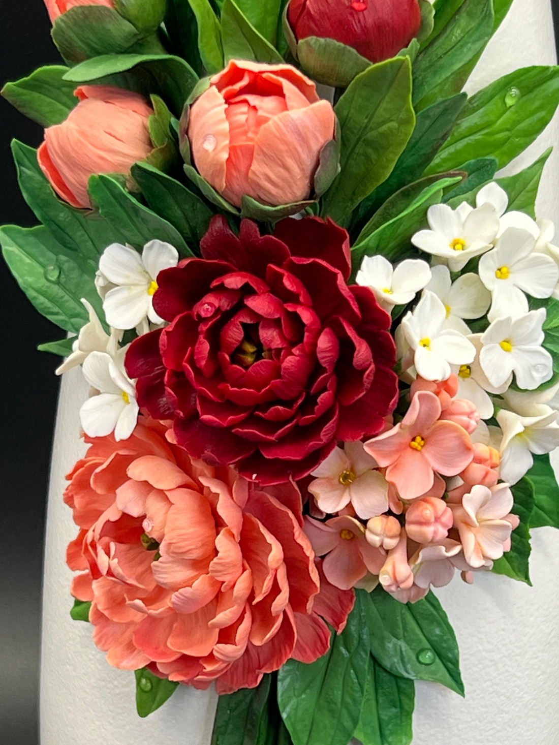 Vaza ceramica cu bujori si liliac-Primăvară Nesfârșită - casă & stil de viață - decorațiuni de casă - accesorii florale - vaze - Artynos.ro