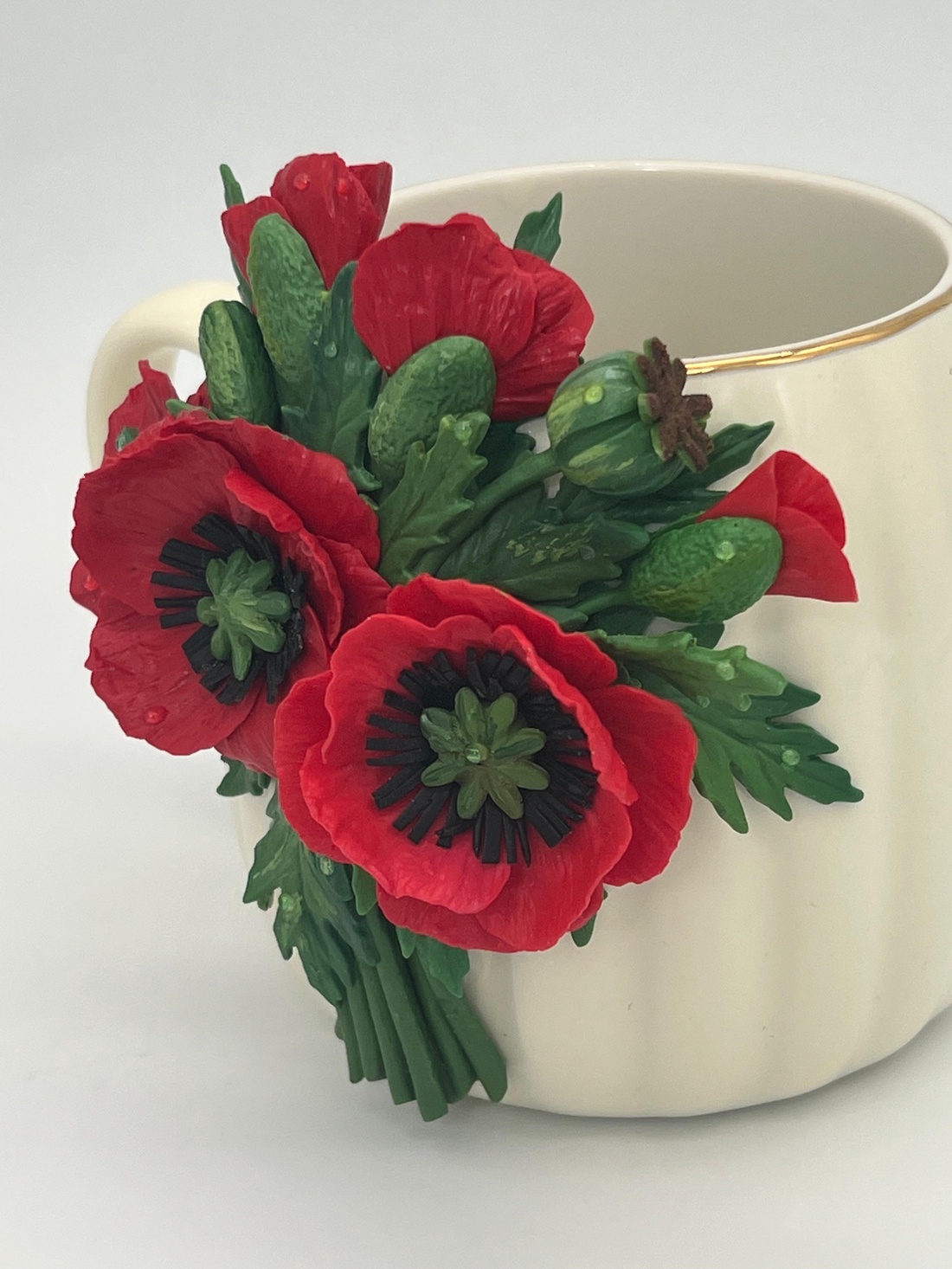 Cana ceramica cu maci - casă & stil de viață - echipamente de bucătărie - accesorii de servire - căni - Artynos.ro