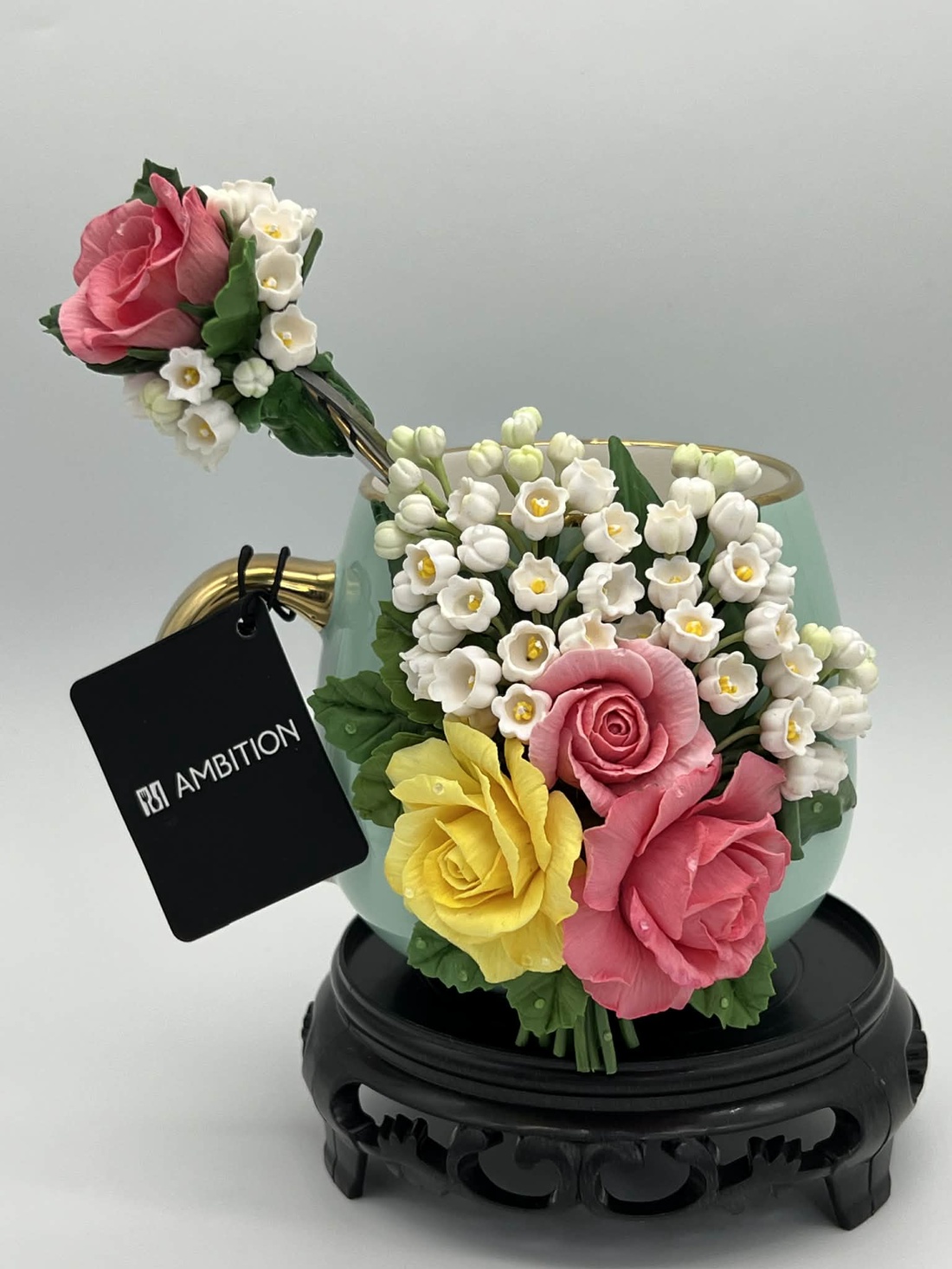  Cana portelan Ambition si lingurita decorate cu lut polimeric - casă & stil de viață - echipamente de bucătărie - accesorii de servire - căni - Artynos.ro