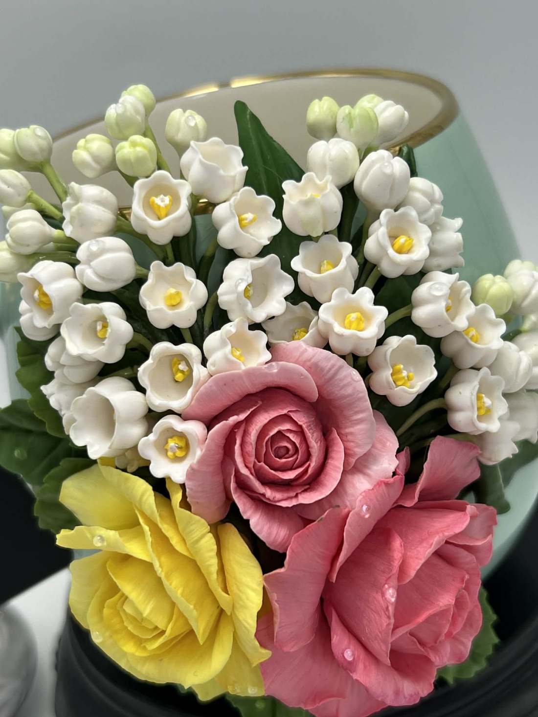  Cana portelan Ambition si lingurita decorate cu lut polimeric - casă & stil de viață - echipamente de bucătărie - accesorii de servire - căni - Artynos.ro