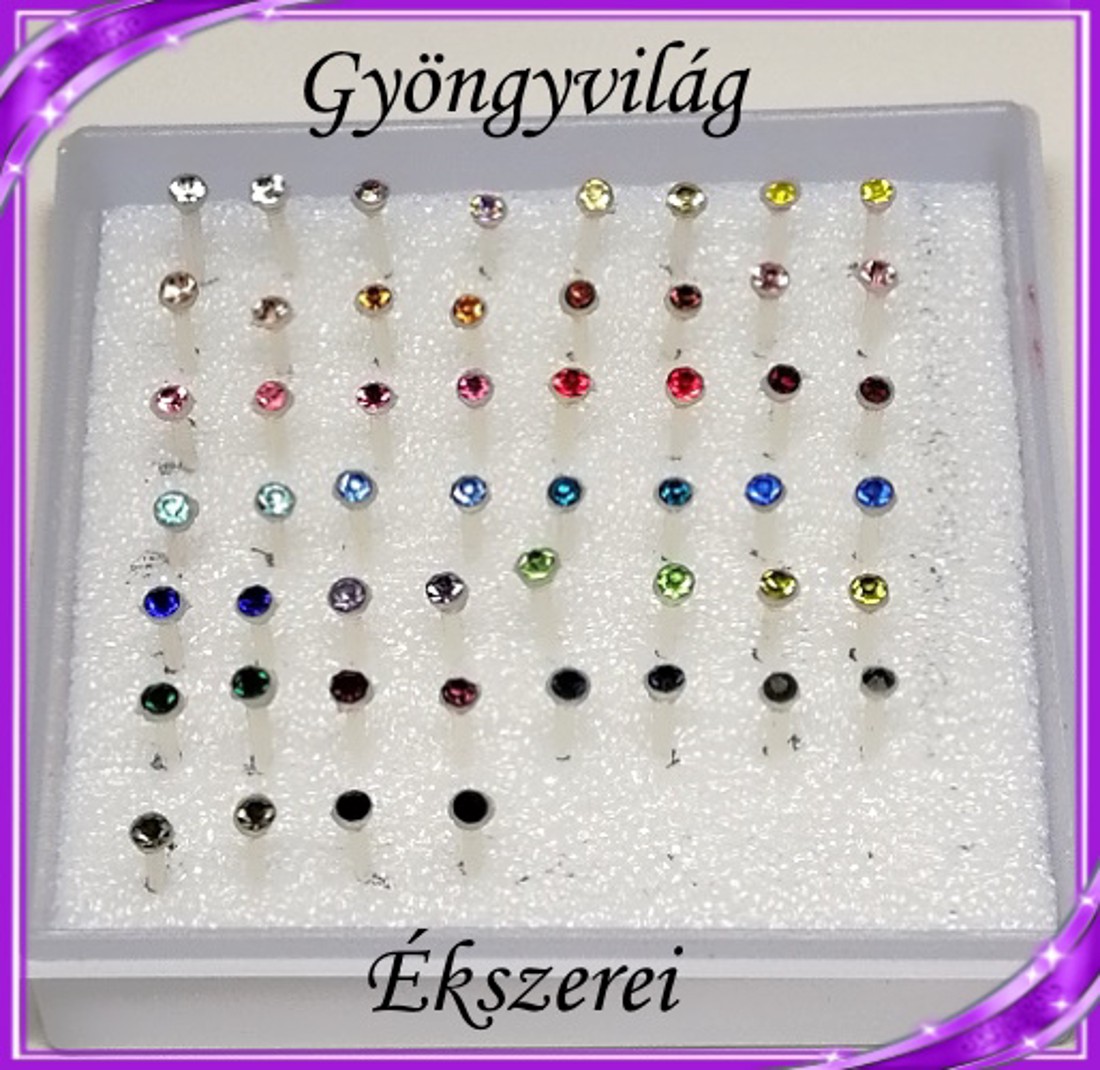 Cercei-bijuterii: cercei din silicon SFSZ-K01-2 piatră de cristal în cutie disd 2mm -  - Artynos.ro