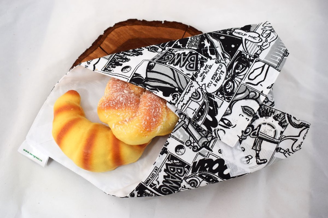 Servetel ecologic, din textil, nowaste, pentru sandvisuri, comics (sandwich wrapper) - casă & stil de viață - accesorii pentru echipamente de bucătărie - textile pentru bucătărie - șervețele, șervețele textile - Artynos.ro