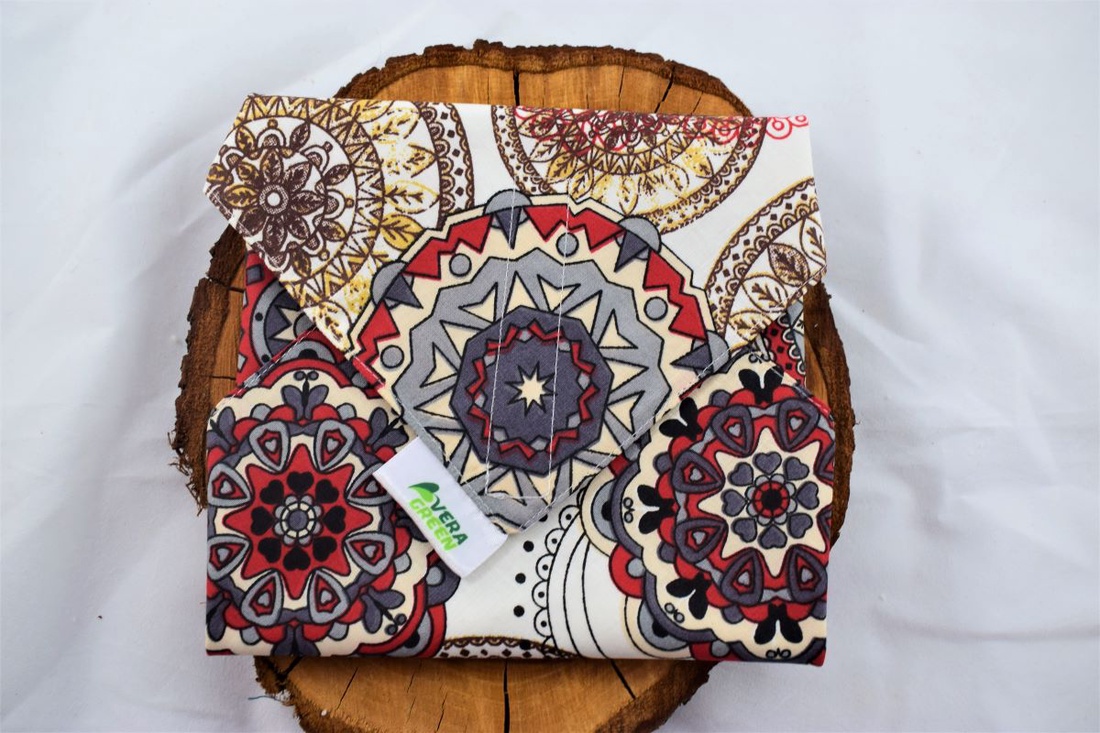 Servetel ecologic, din textil, nowaste, pentru sandvisuri, mandala, rosu (sandwich wrapper) - casă & stil de viață - accesorii pentru echipamente de bucătărie - textile pentru bucătărie - șervețele, șervețele textile - Artynos.ro