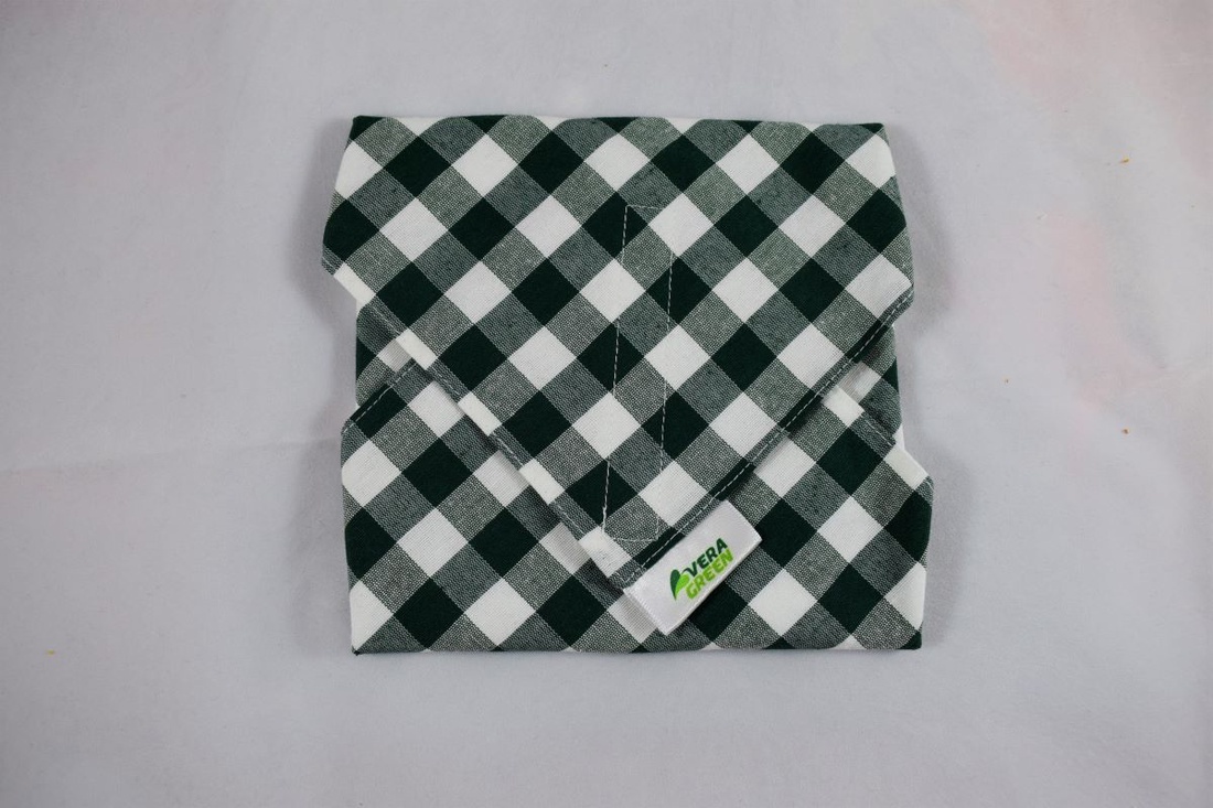 Servetel ecologic, din textil, nowaste, pentru sandvisuri, patratele verde (sandwich wrapper) - casă & stil de viață - accesorii pentru echipamente de bucătărie - textile pentru bucătărie - șervețele, șervețele textile - Artynos.ro
