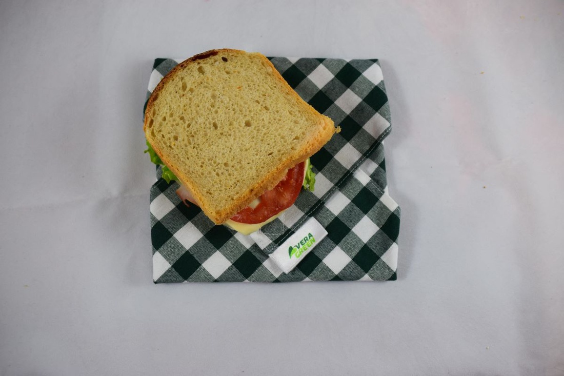 Servetel ecologic, din textil, nowaste, pentru sandvisuri, patratele verde (sandwich wrapper) - casă & stil de viață - accesorii pentru echipamente de bucătărie - textile pentru bucătărie - șervețele, șervețele textile - Artynos.ro