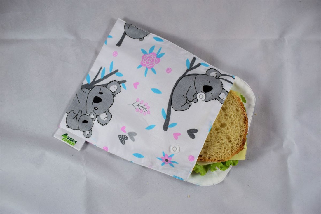 Snackbag pentru sandvisuri, merinde, snack, ecologic, no waste, marimea M, koala - geantă și husă - cutie de prânz - pungă și cutie de prânz - Artynos.ro Snackbag pentru sandvisuri, merinde, snack, ecologic, no waste, marimea M, koala - geantă și husă - cutie de prânz - pungă și cutie de prânz - Artynos.ro