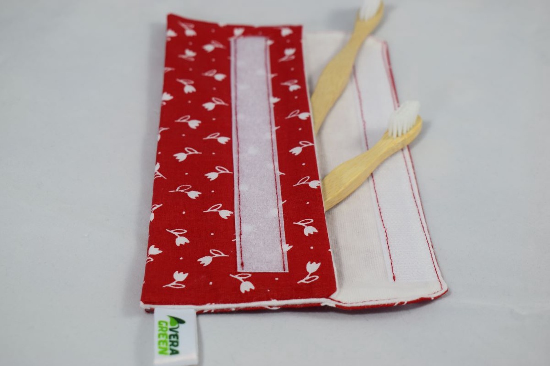 Suport pentru tacamuri, periute de dinti, penar, portfard reutilizabil din textil, lalea - geantă și husă - cutie de prânz - depozitare tacâmuri - Artynos.ro