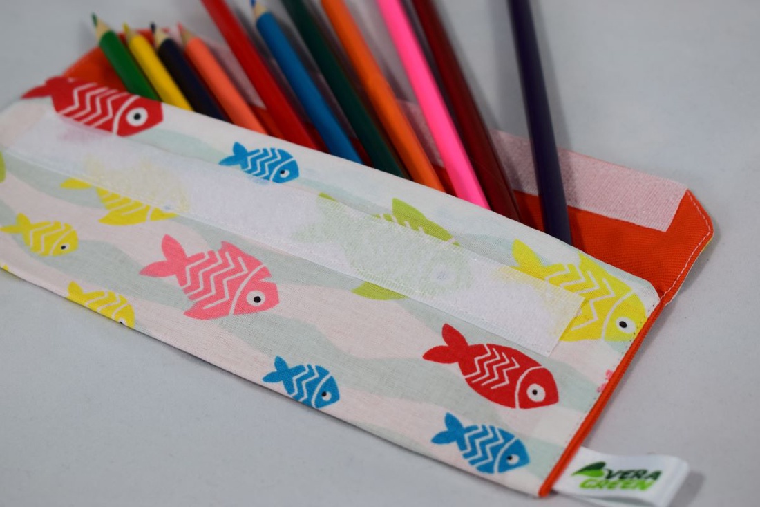 Suport pentru tacamuri, periute de dinti, penar, portfard reutilizabil din textil, pesti - genți și portofele - recipient de prânz - suport pentru tacâmuri - Artynos.ro