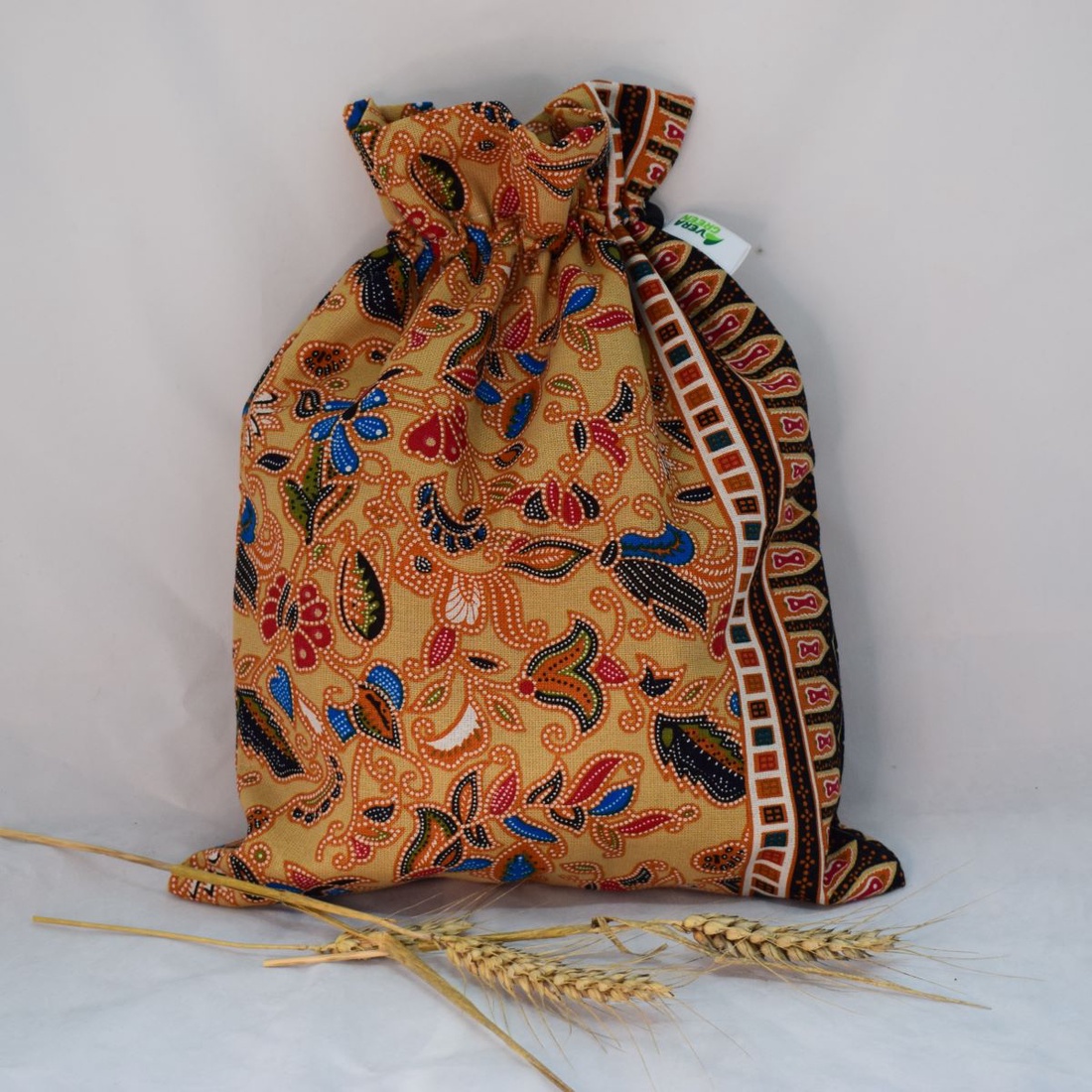 Sac captusit pentru paine 2kg, nowaste, ecologic, flori din India (marimea M) sau wetbag - genți și portofele - geantă pentru cumpărături - săculeț de pâine - Artynos.ro