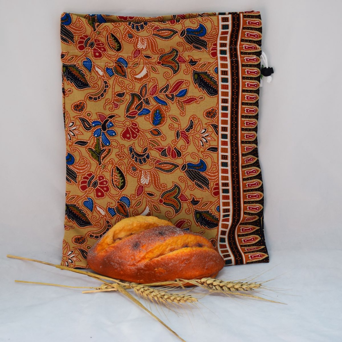 Sac captusit pentru paine 2kg, nowaste, ecologic, flori din India (marimea M) sau wetbag - genți și portofele - geantă pentru cumpărături - săculeț de pâine - Artynos.ro