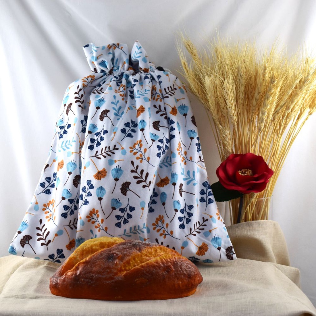 Sac pentru paine 3kg, nowaste, ecologic, frunze ginko (marimea L)sau wetbag - genți și portofele - geantă pentru cumpărături - săculeț de pâine - Artynos.ro