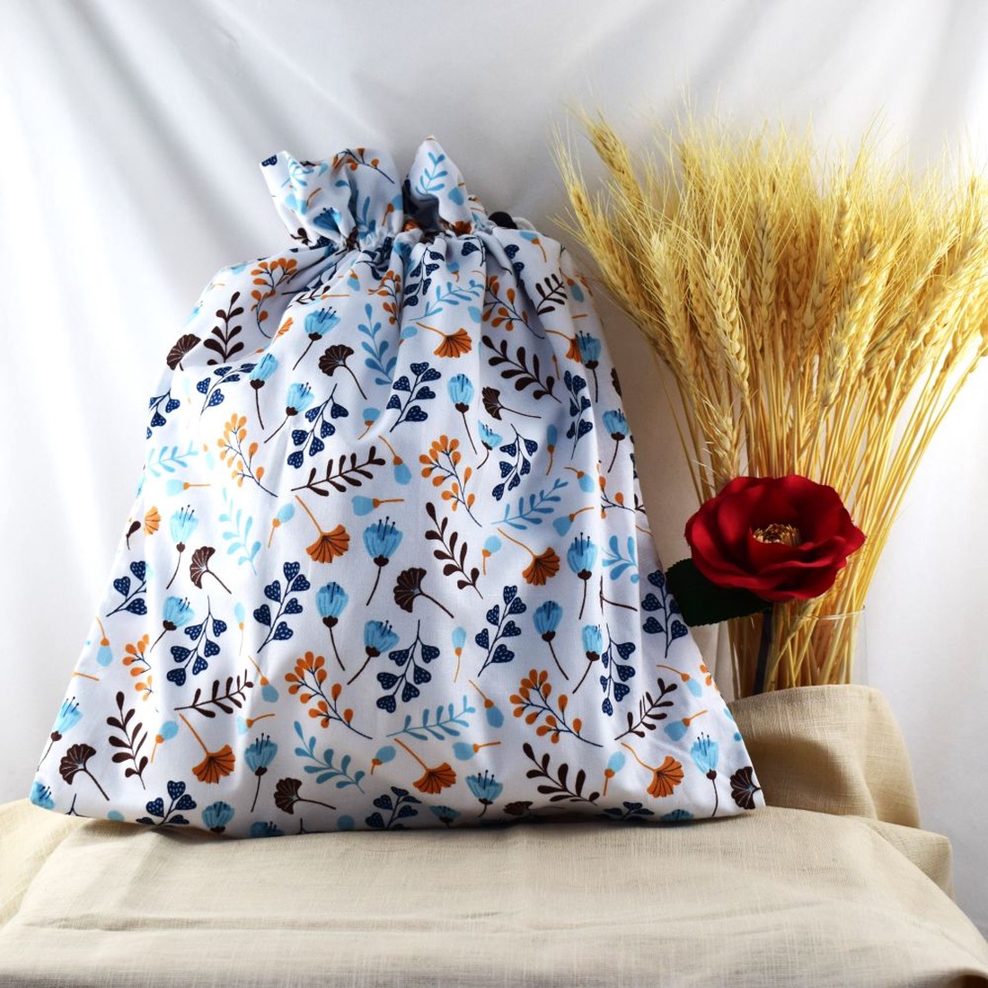 Sac pentru paine 3kg, nowaste, ecologic, frunze ginko (marimea L)sau wetbag - genți și portofele - geantă pentru cumpărături - săculeț de pâine - Artynos.ro