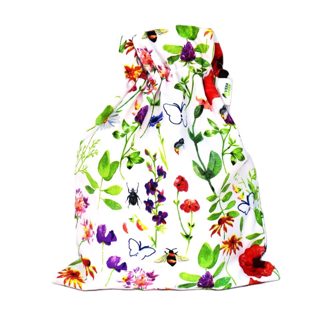 Sac captusit pentru paine 2kg, nowaste, ecologic, flori de camp (marimea M) sau wetbag - genți și portofele - geantă pentru cumpărături - săculeț de pâine - Artynos.ro