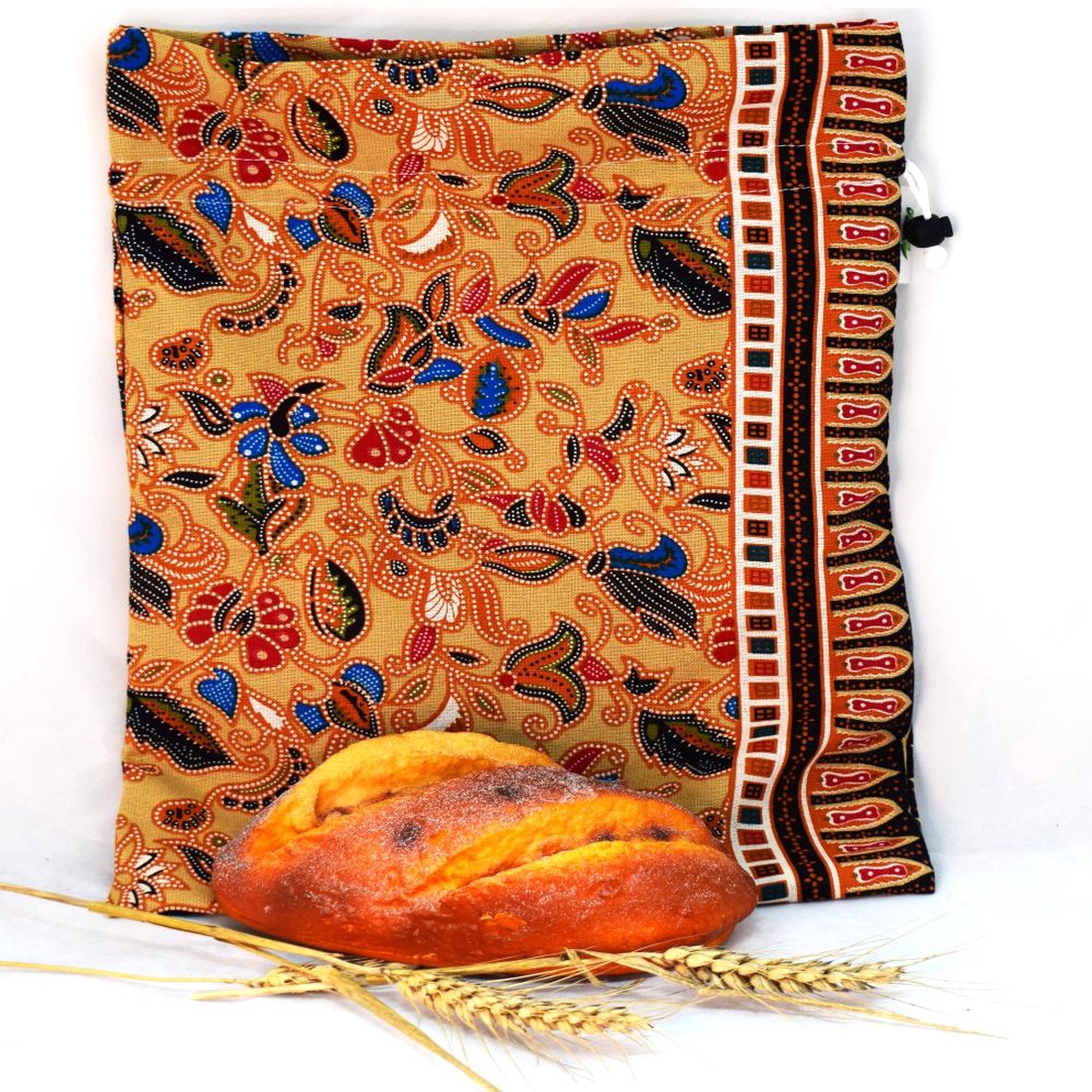 Sac pentru paine 3kg, nowaste, ecologic, flori din India (marimea L)sau wetbag - genți și portofele - geantă pentru cumpărături - săculeț de pâine - Artynos.ro