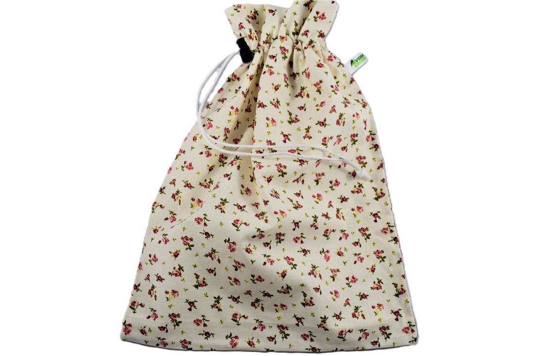 Sac pentru paine 4kg, nowaste, ecologic, flori rosii (marimea XL) sau wetbag - genți și portofele - geantă pentru cumpărături - săculeț de pâine - Artynos.ro