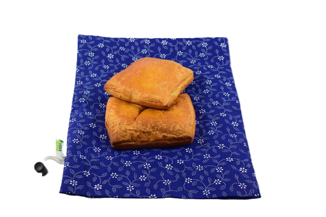 Sac captusit pentru paine 1kg, nowaste, ecologic, flori albe (marimea S) sau wetbag - genți și portofele - geantă pentru cumpărături - săculeț de pâine - Artynos.ro