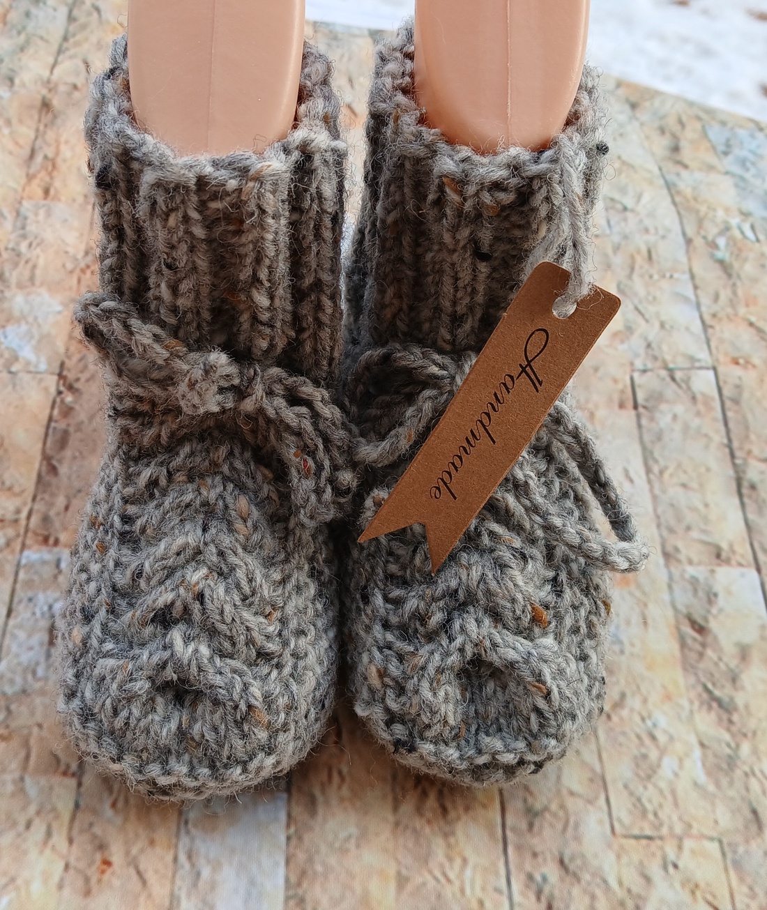 Botosei lână cu torsade - îmbrăcăminte și modă - haine bebeluși și copii - pantofi bebeluși - Artynos.ro