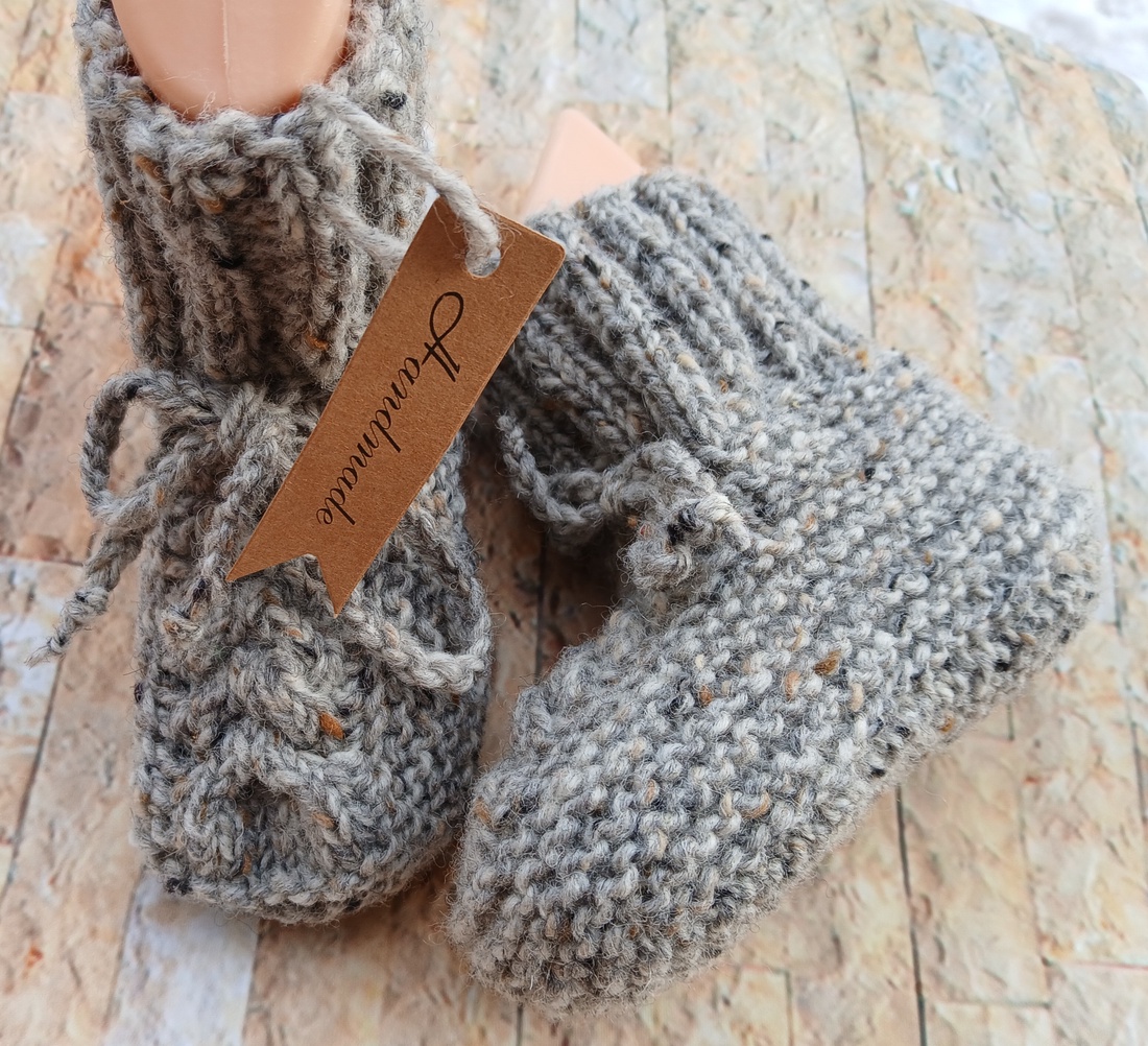 Botosei lână cu torsade - îmbrăcăminte și modă - haine bebeluși și copii - pantofi bebeluși - Artynos.ro