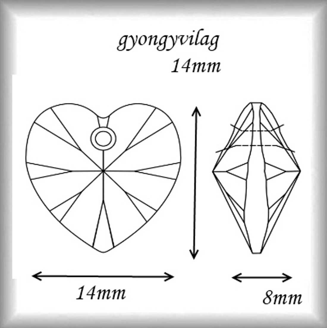 Pandantiv din cristal Swarovski: SWM heart (6228) 14mm AB în mai multe culori -  - Artynos.ro