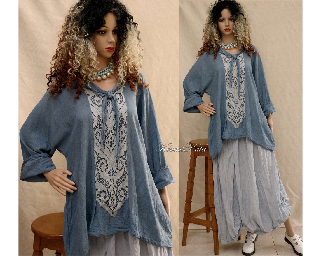 RUBY - aspect stratificat tunika / farmerkék - îmbrăcăminte și modă - haine damă - tunică - Artynos.ro