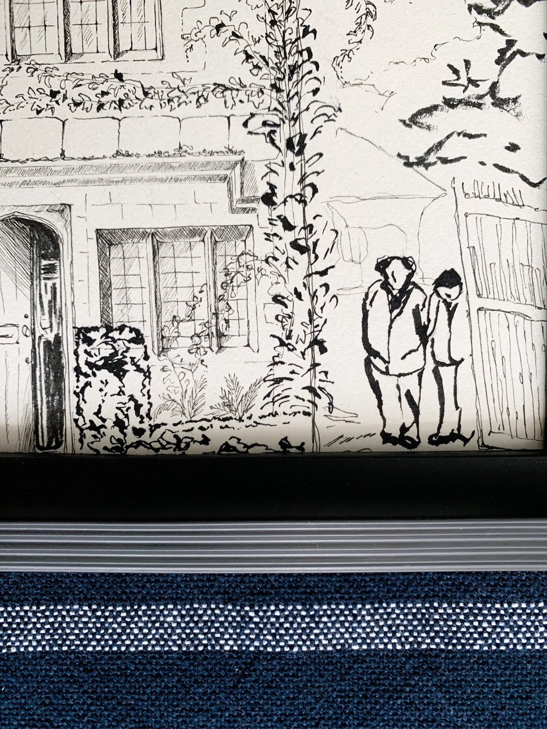 Ilustrație / Schiță arhitecturală originală în tuș pe hârtie - fațadă casă englezească - arte vizuale și accesorii  - grafică, ilustrație - desene arhitecturale - Artynos.ro