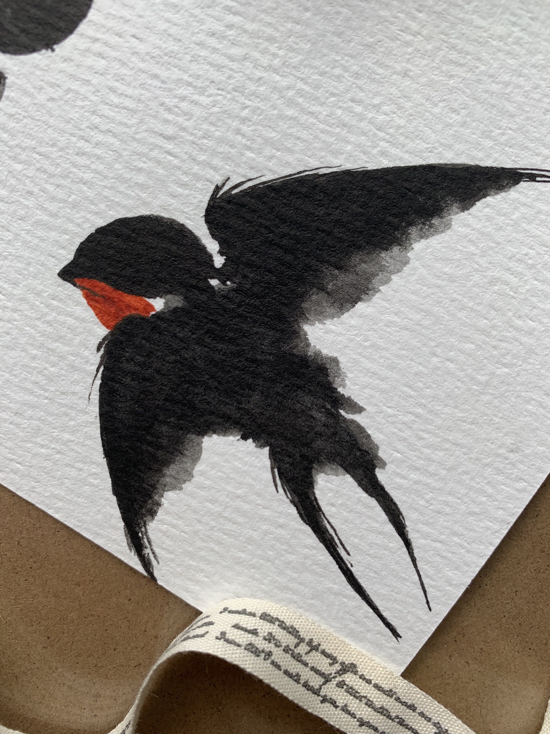 Carte poștală originală ilustrată cu rândunele - handmade păsări ilustrate în acuarelă - casă & stil de viață - produse de papetărie - cărți poștale - Artynos.ro