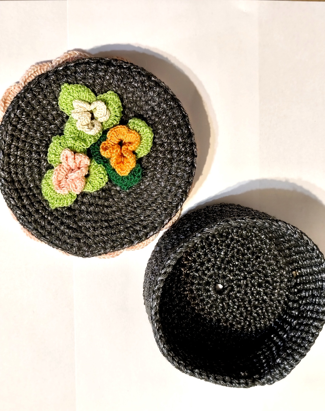 Cutie vintage pentru bijuterii croșetată  - casă & stil de viață - decorațiuni de casă - decorațiuni de masă și rafturi - boluri decorative - Artynos.ro