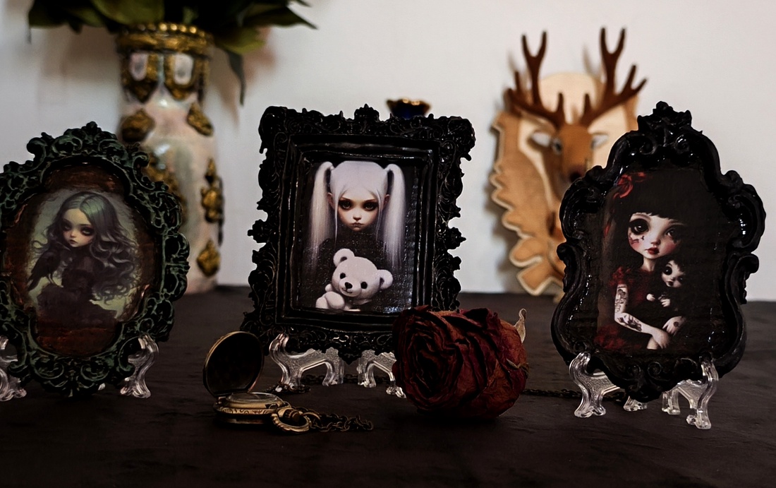Set de trei rame Mistery Dark - unicat - casă & stil de viață - decorațiuni de casă - decorațiuni de masă și rafturi - decorațiuni de masă - Artynos.ro