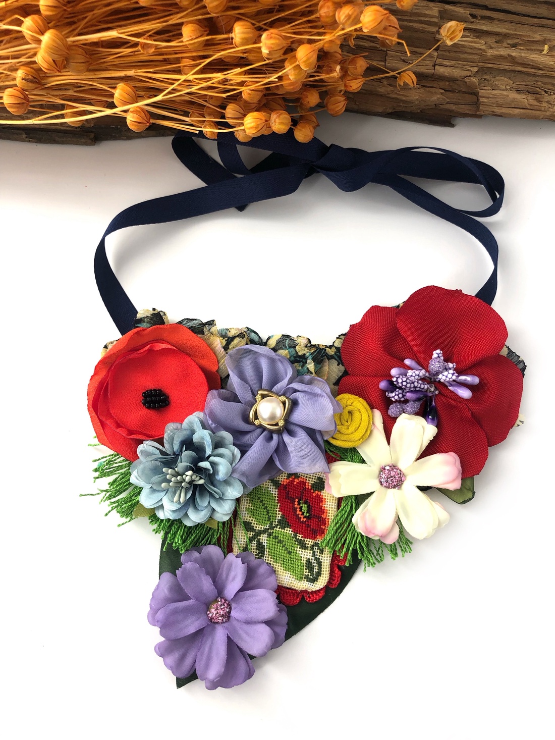 Colier cu maci - bijuterii - coliere - chockere - Artynos.ro