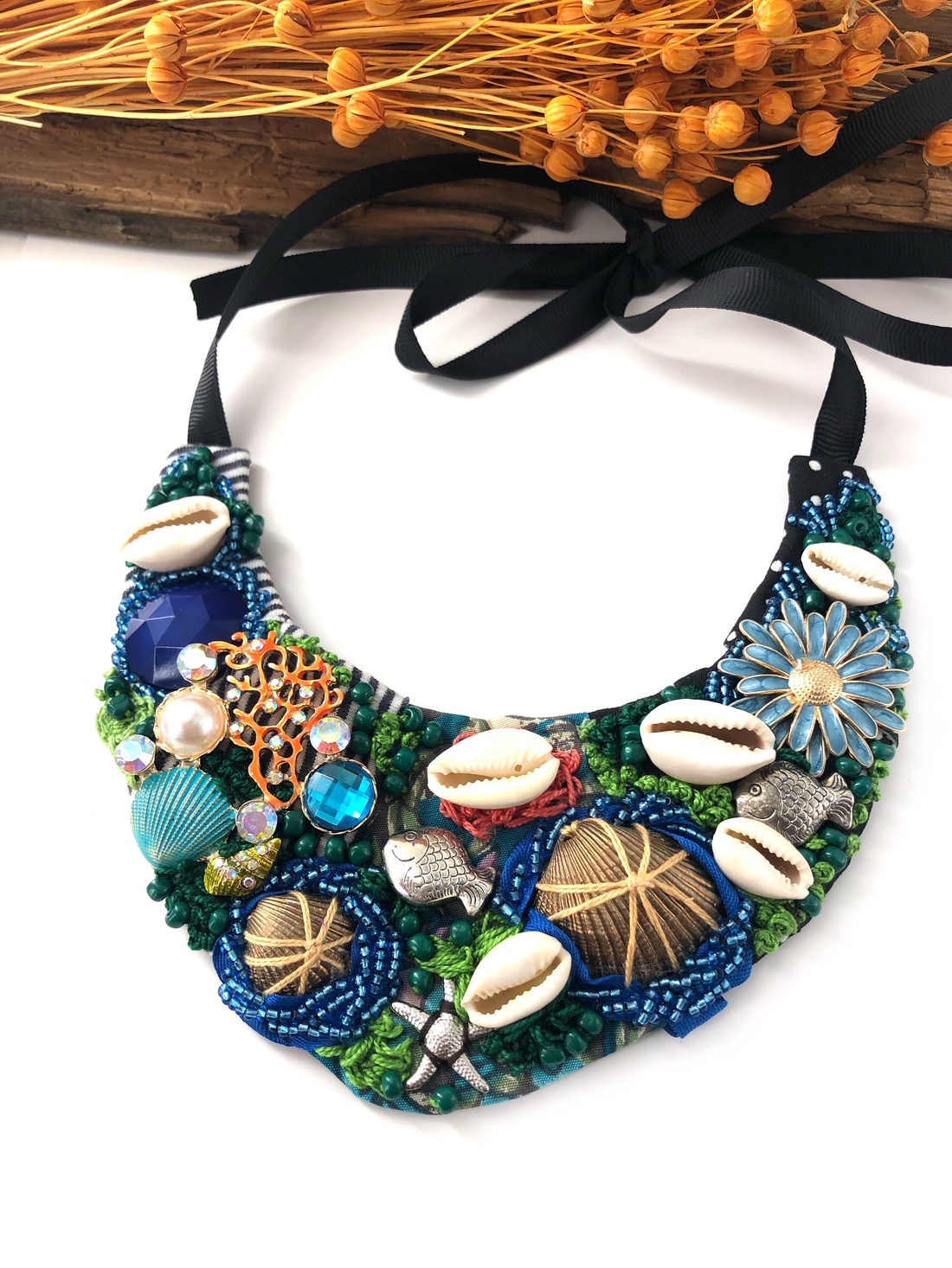 Colier - Orange coral - bijuterii - coliere - chockere - Artynos.ro