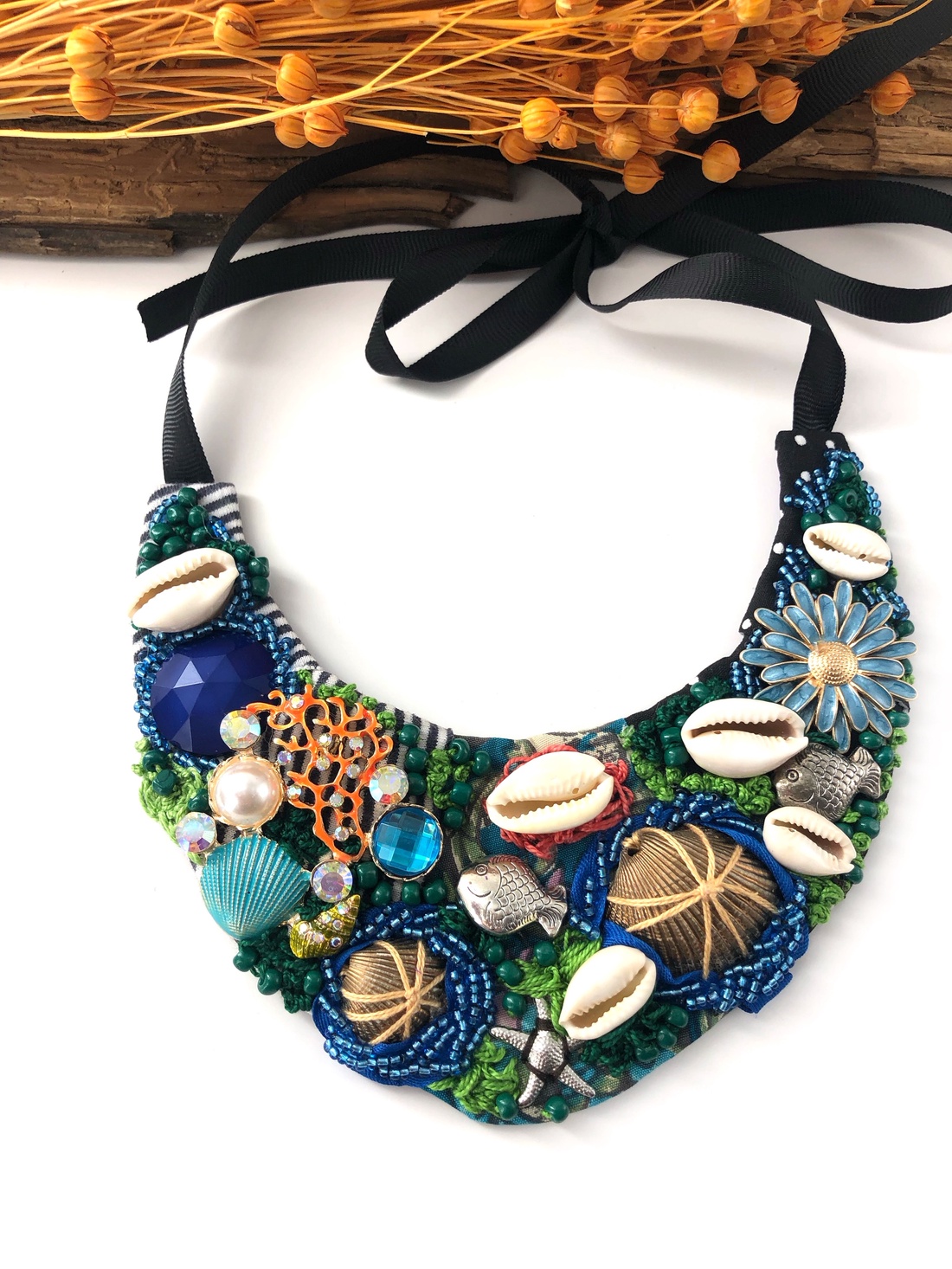Colier - Orange coral - bijuterii - coliere - chockere - Artynos.ro