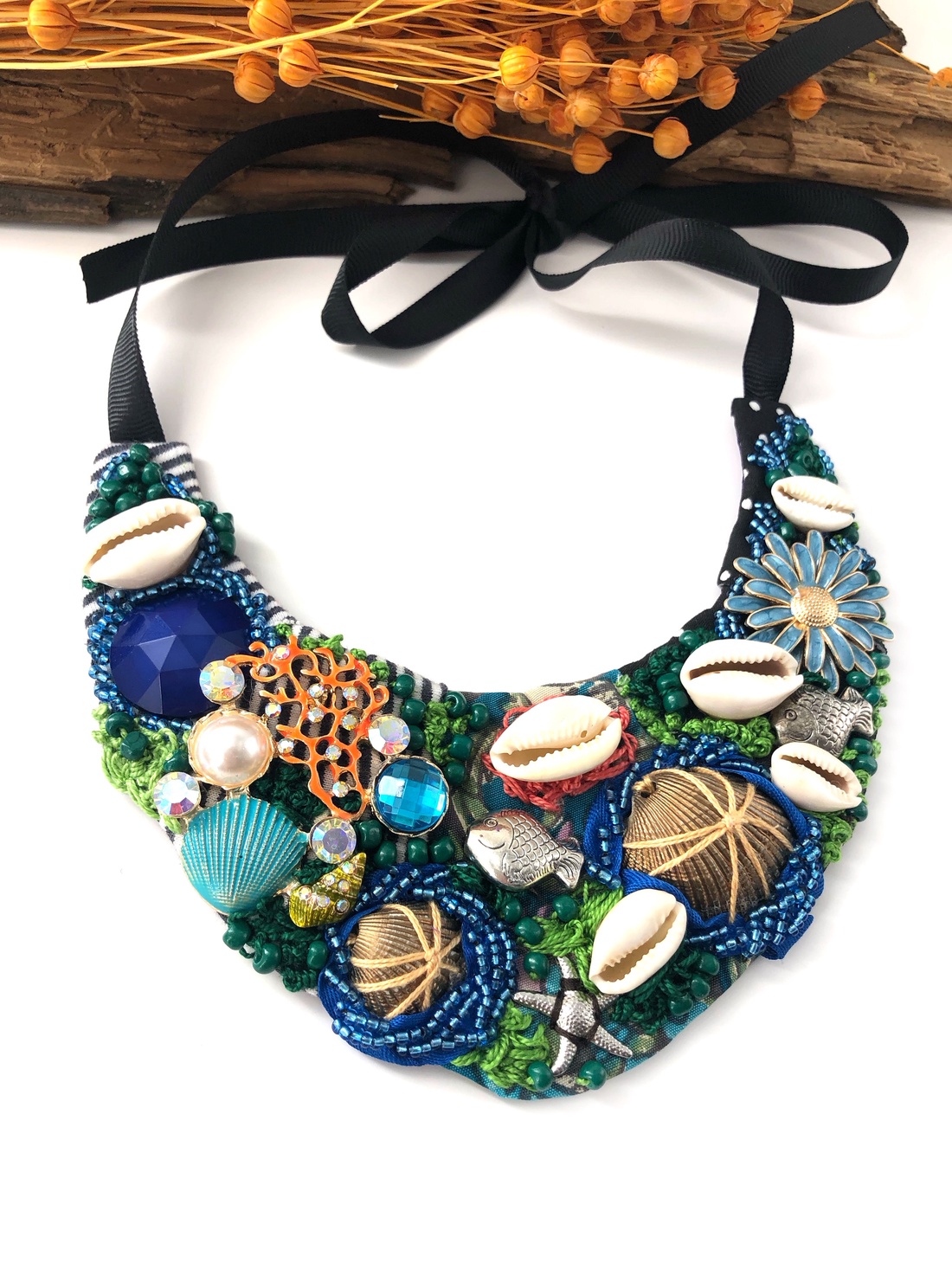 Colier - Orange coral - bijuterii - coliere - chockere - Artynos.ro
