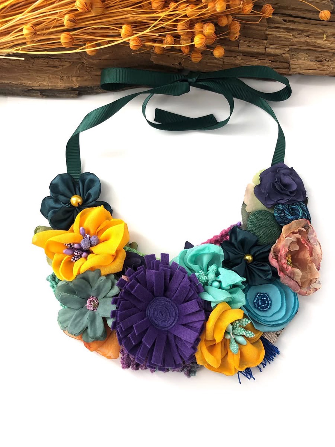 Colier - Beautiful flowers - bijuterii - coliere - chockere - Artynos.ro