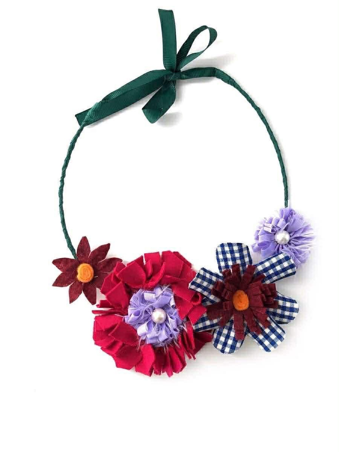 Colier statement handmade - Meadow Party - bijuterii - coliere - chockere - Artynos.ro