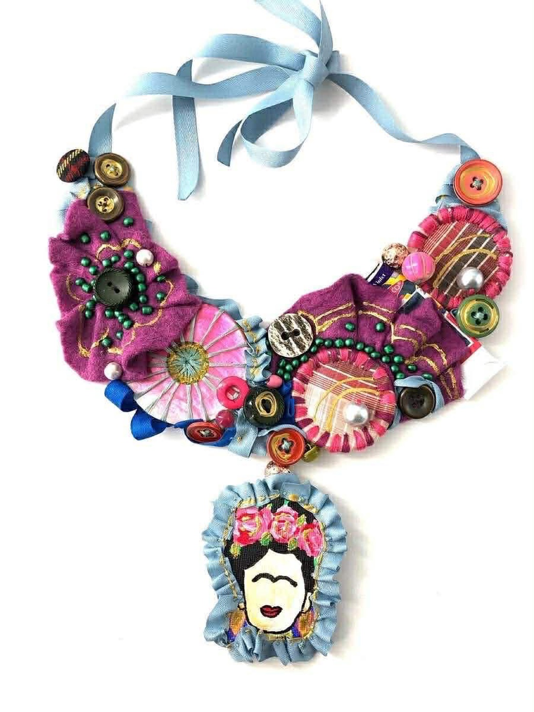 Colier statement handmade - Frida Soul - bijuterii - coliere - chockere - Artynos.ro