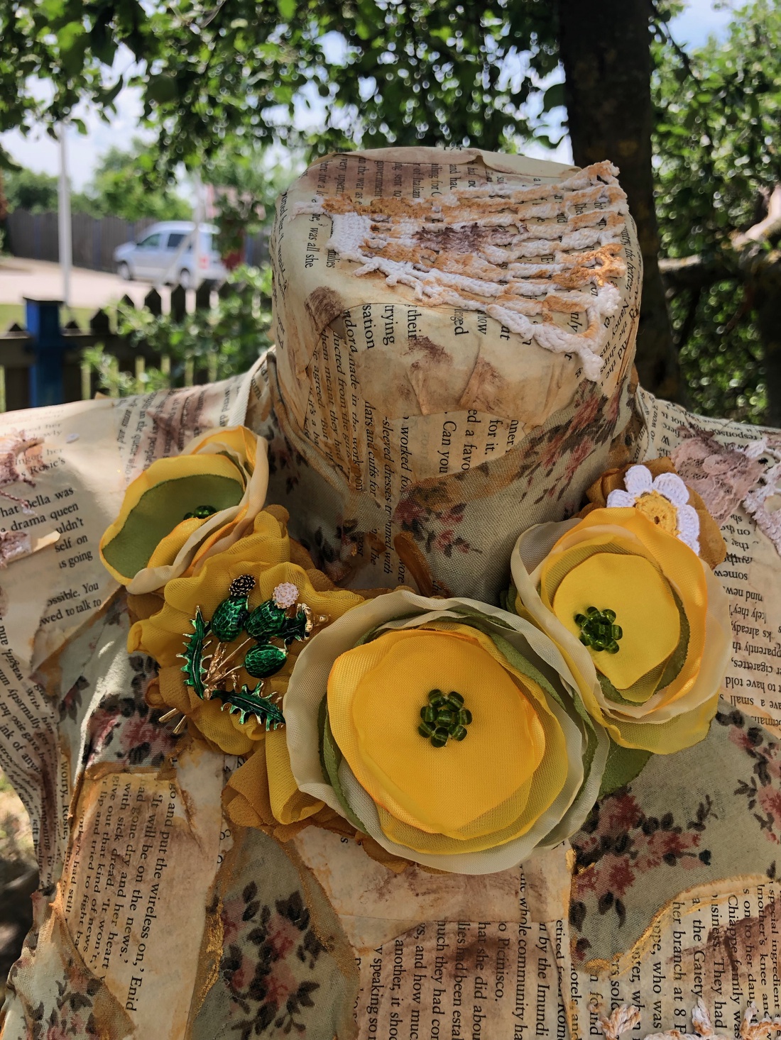 Colier handmade - Thistle Meadow - bijuterii - coliere - chockere - Artynos.ro