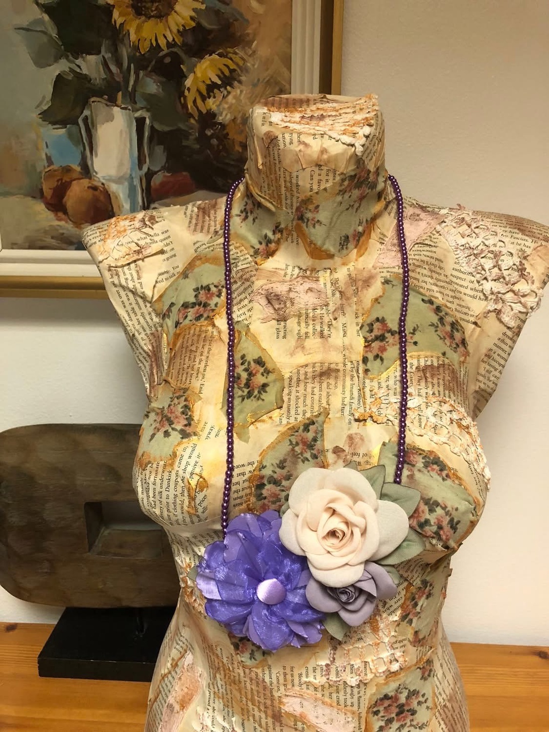 Colier handmade - Purple Blossom - bijuterii - coliere - chockere - Artynos.ro