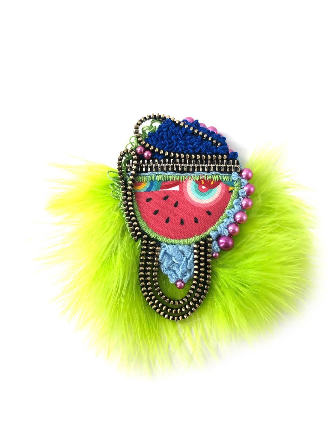 Brosa - Pepene neon - bijuterii - broșe - Artynos.ro