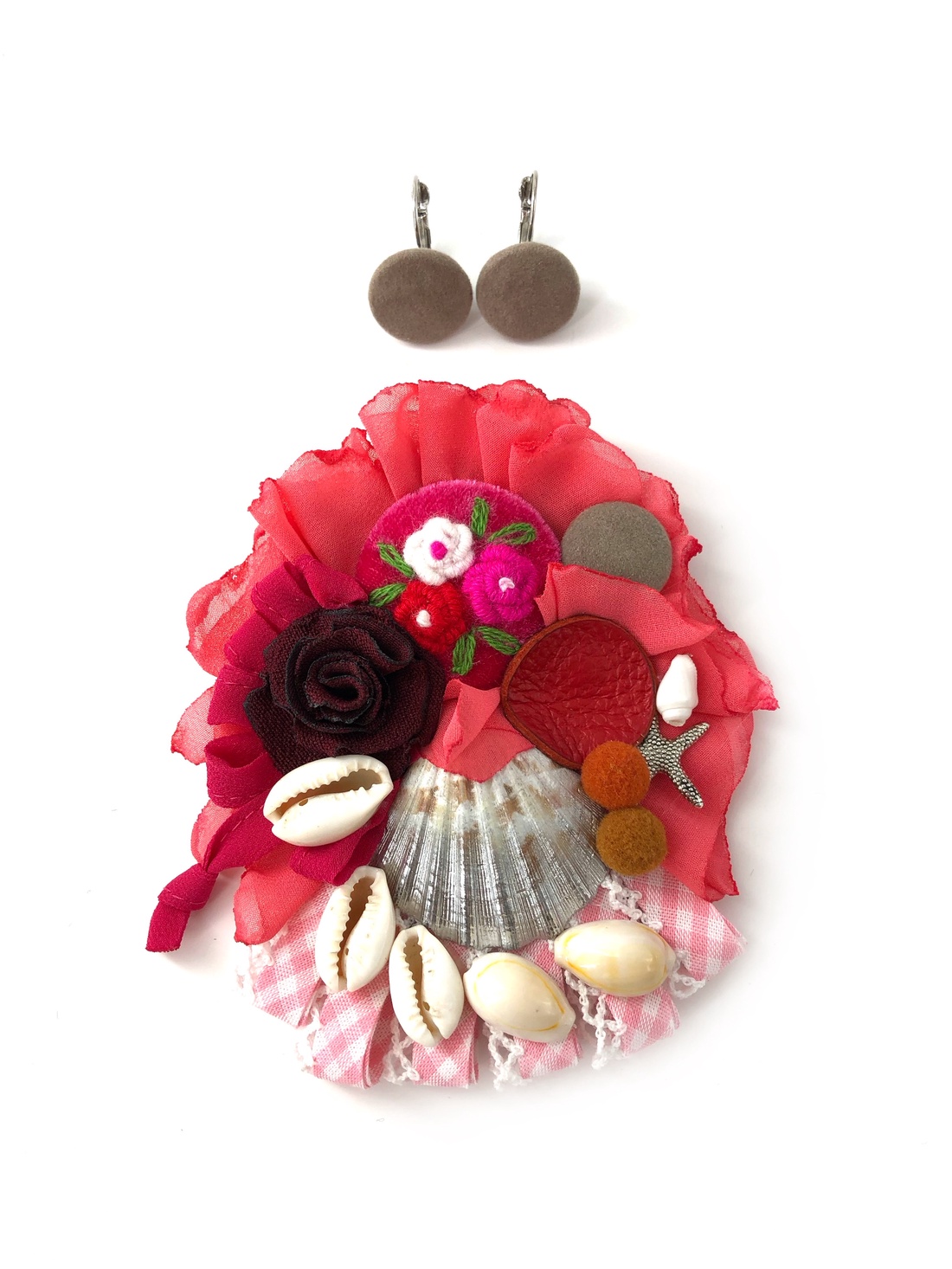 Set - Coral de vară - bijuterii - broșe - Artynos.ro