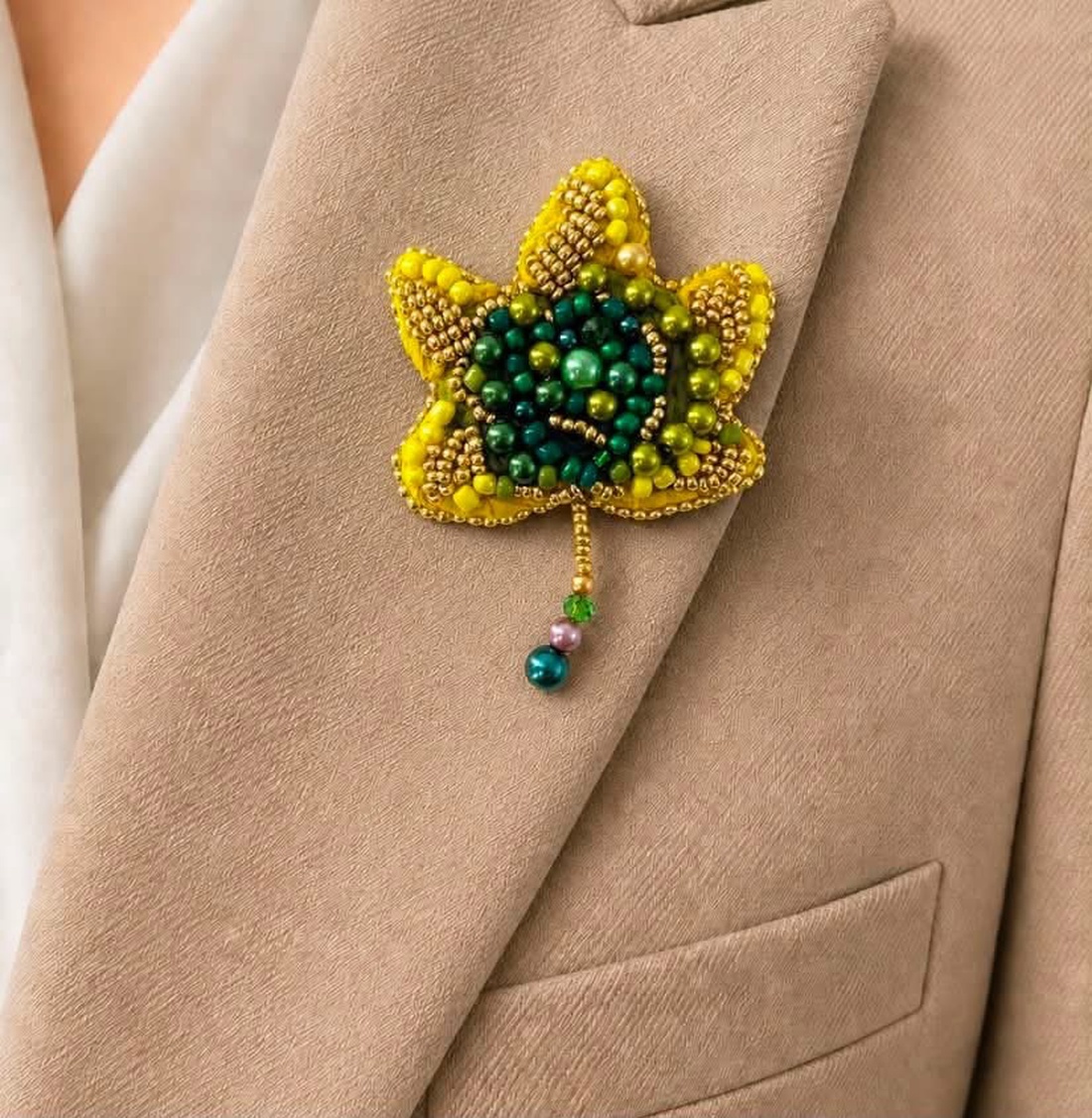 Brosa - Frunza - bijuterii - broșe - Artynos.ro