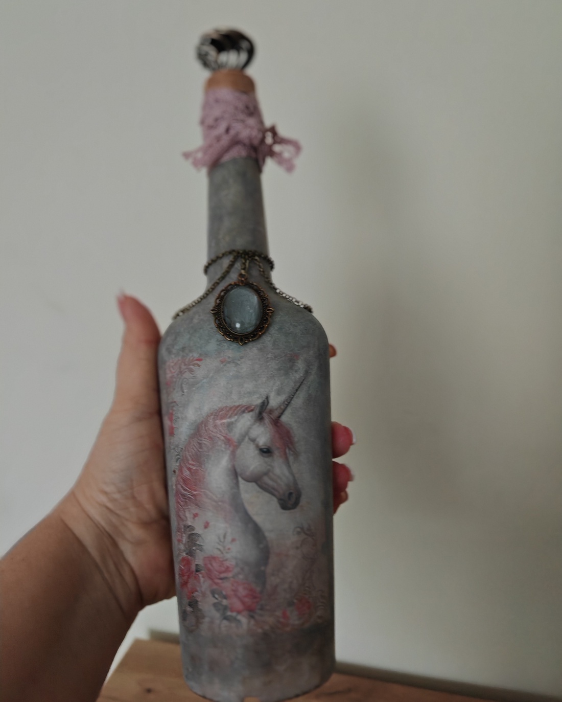 Sticlă unicorn vintage unicat  - casă & stil de viață - decorațiuni de casă - decorațiuni de masă și rafturi - grădini din sticlă - Artynos.ro