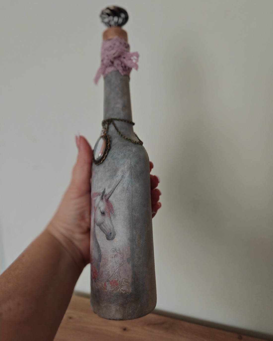 Sticlă unicorn vintage unicat  - casă & stil de viață - decorațiuni de casă - decorațiuni de masă și rafturi - grădini din sticlă - Artynos.ro